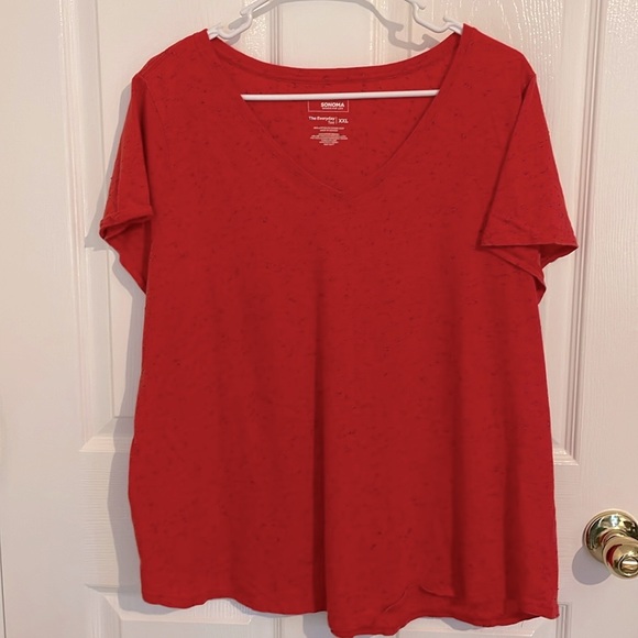 SONOMA short sleeve Red Top w Black Dots. Size XXL - Picture 1 of 5